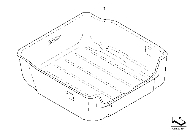 2009 BMW 535i xDrive Luggage Compartment Pan Diagram