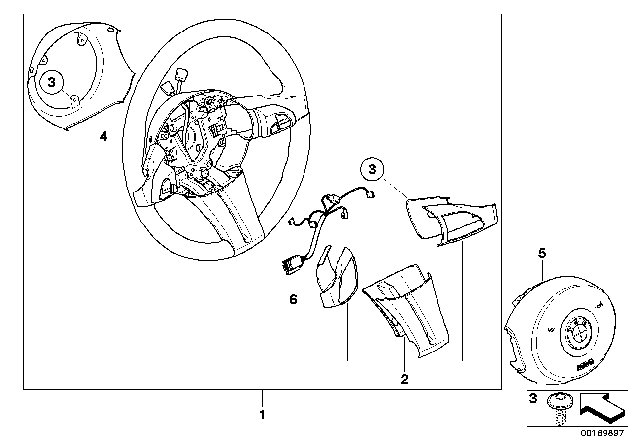 2003 BMW Z4 Steering Wheel Leather Diagram for 32306763532