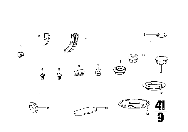 1976 BMW 3.0Si Rubber Seal Diagram for 51711815219