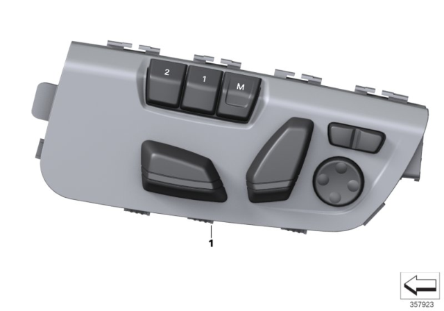 2015 BMW M3 Switch, Seat Adjustment Diagram 2