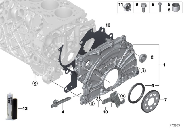 2018 BMW 540d xDrive Timing Case Diagram