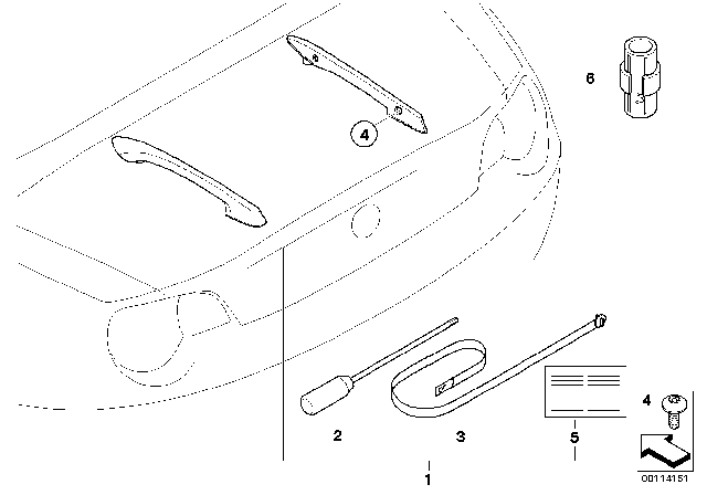2008 BMW Z4 M Railing On Boot Lid Diagram for 82710138294
