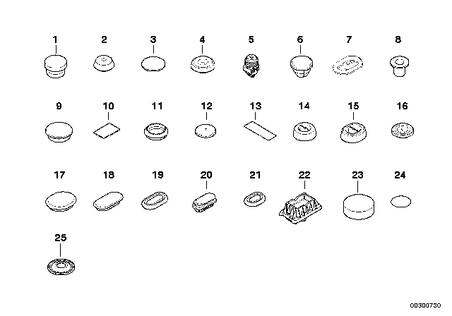 2010 BMW X5 Sealing Cap/Plug Diagram