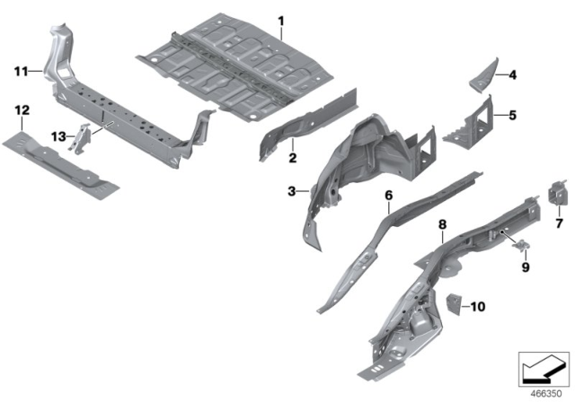 2019 BMW X2 Trunk Floor Diagram for 41007469561