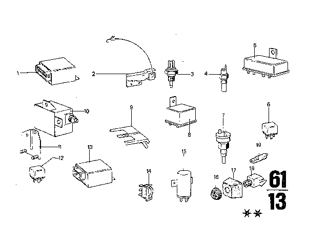 1975 BMW 3.0Si Relay Combination Diagram for 13631273139