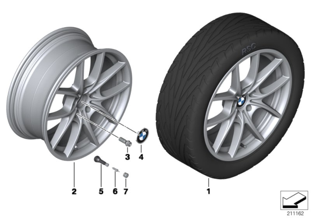 2014 BMW 640i xDrive BMW LA Wheel, V-Spoke Diagram 5