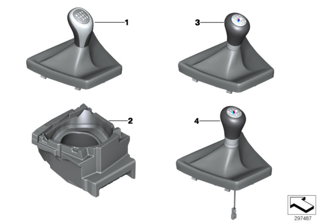 2012 BMW 650i Gear Shift Knobs / Shift Lever Coverings Diagram