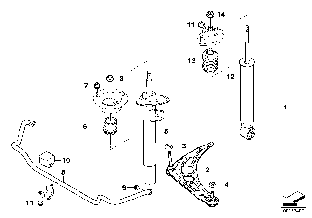 2002 BMW 325Ci Retrofit Kit, Performance Chassis Diagram