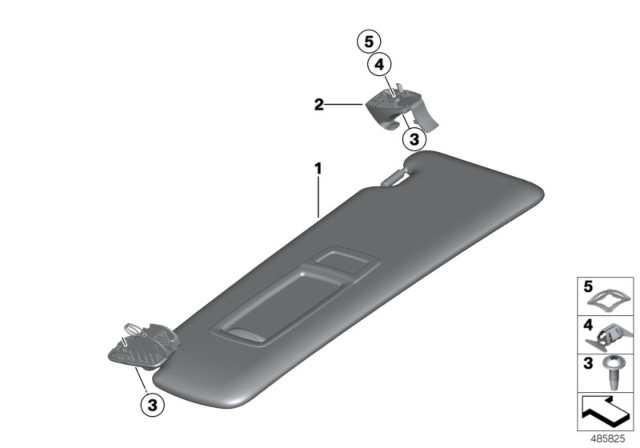 2015 BMW 328i Sun Visors Diagram