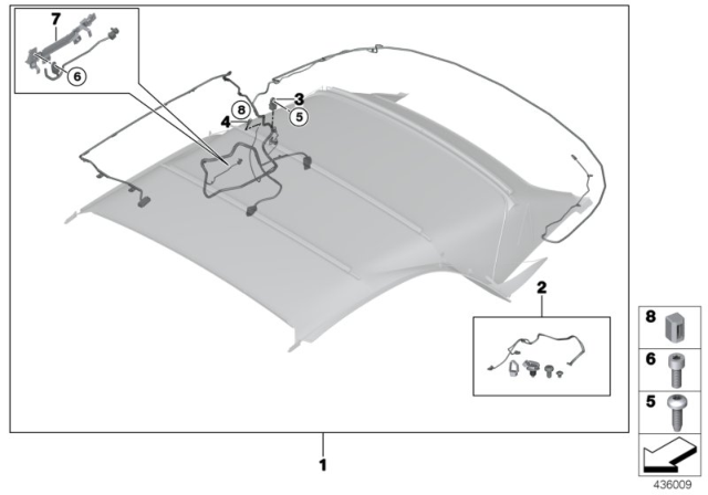 2018 BMW M240i Convertible Top, Wiring Harness Diagram