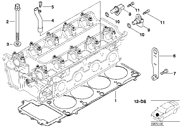 2000 BMW M5 Cylinder Head Gasket Asbestos-Free Diagram for 11127833734