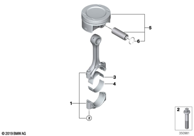 2014 BMW i3 Crankshaft Drive - Connecting Rod / Piston Diagram