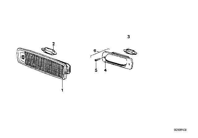 1975 BMW 530i Interior Light / Engine Room Light Diagram