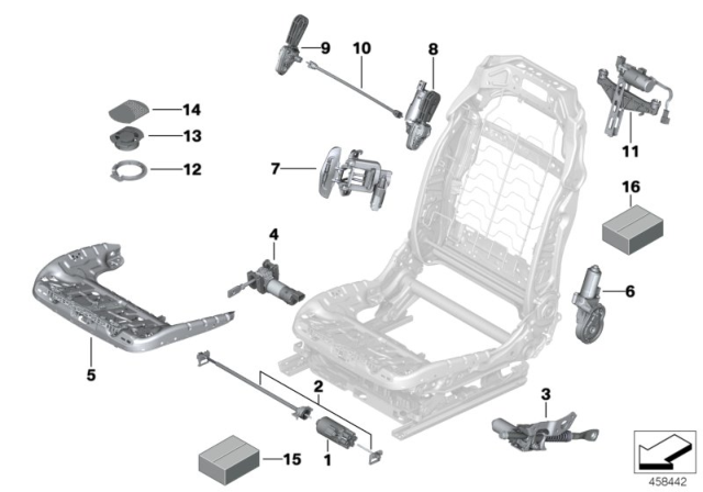 2015 BMW 750i Seat, Front, Electrical System & Drives Diagram