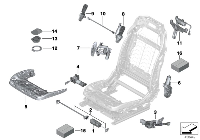 2014 BMW 740Li xDrive Seat, Front, Electrical System & Drives Diagram