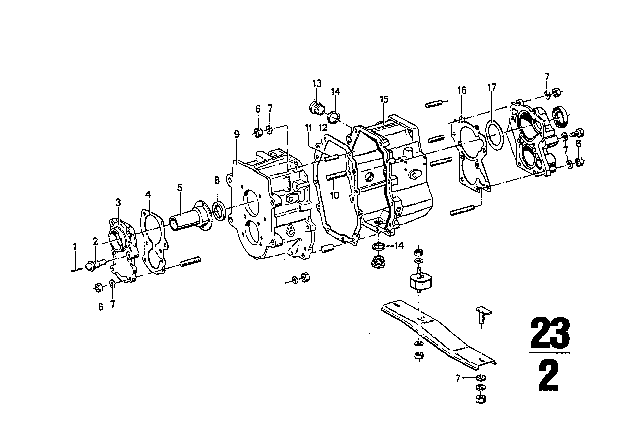 1969 BMW 2800CS Housing & Attaching Parts (ZF S5-16) Diagram 1