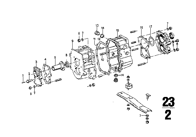 1970 BMW 2500 Housing & Attaching Parts (ZF S5-16) Diagram 1