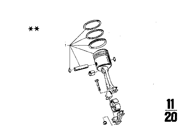 1976 BMW 3.0Si Piston Diagram for 11251261948