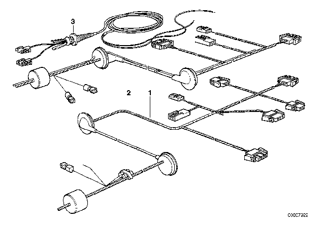 1995 BMW 525i Heated Rear Window Replacement Cable Diagram for 61128355153