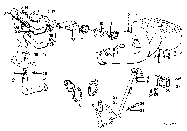 1979 BMW 320i Intake Manifold System Diagram 3