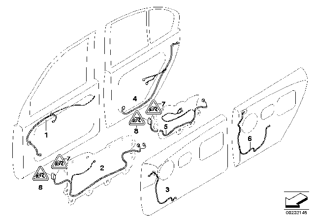 2008 BMW 750i Door Cable Harness Diagram