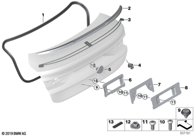 2020 BMW M235i xDrive Gran Coupe Rear Lid, Mounting Parts Diagram