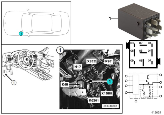 2000 BMW Z3 M Relay, Crash Alarm Diagram 2