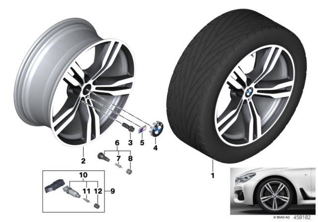 2018 BMW 740e xDrive BMW LA Wheel, Double Spoke Diagram 3