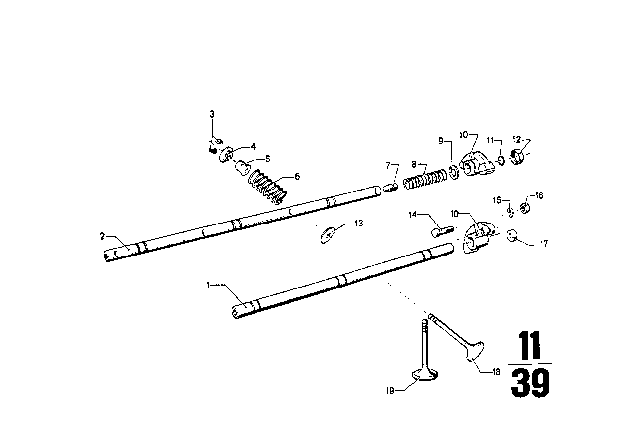 1968 BMW 1602 Timing Gear - Intake Valve / Exhaust Valve Diagram 3