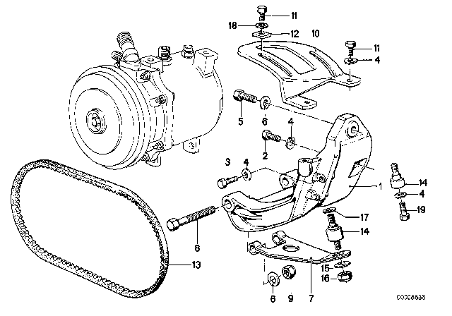 1984 BMW 733i Fan Belt Diagram for 64521722371