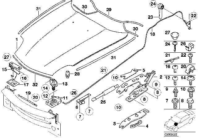 2001 BMW Z8 Engine Mood / Mounting Parts Diagram