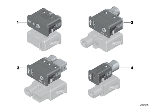 2014 BMW X1 USB / Aux-In Socket Diagram 2