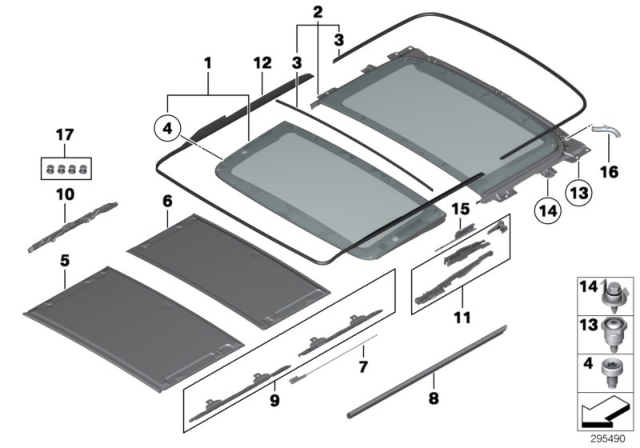 2011 BMW X3 Panorama Glass Roof Diagram 2