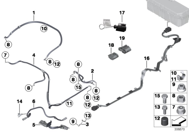 2013 BMW ActiveHybrid 7 High-Voltage. Safetyconnector Sockethousing Diagram for 12527601389