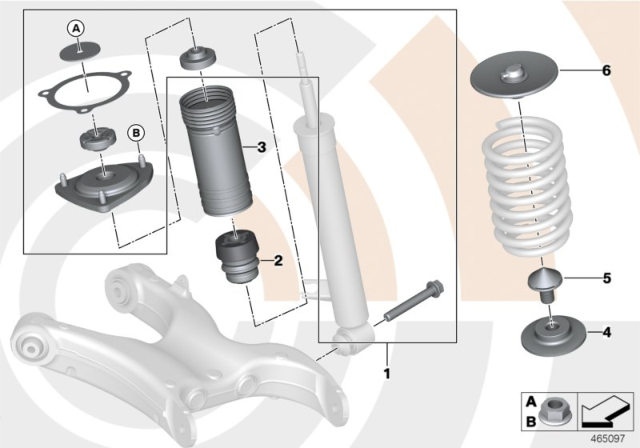 2010 BMW X5 Repair Kit, Support Bearing Diagram 2