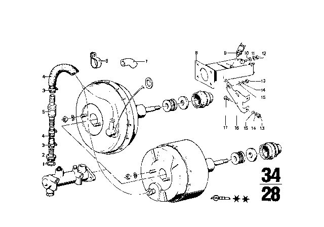 1975 BMW 2002 Power Brake Unit Depression Diagram 2