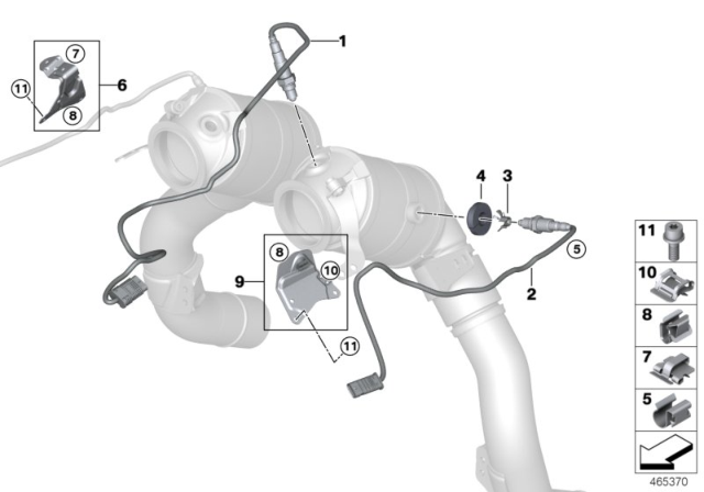 2018 BMW 750i Lambda Probe Fixings Diagram