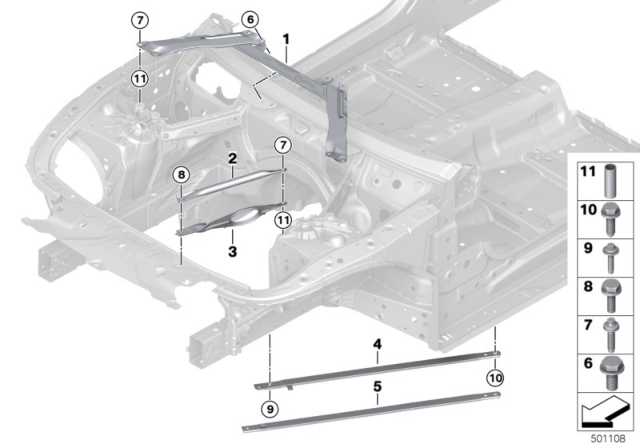 2020 BMW M850i xDrive Cross-Brace, Left Diagram for 51618065851