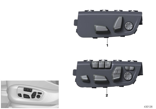 2019 BMW X6 M Seat Adjustment Switch Diagram 2