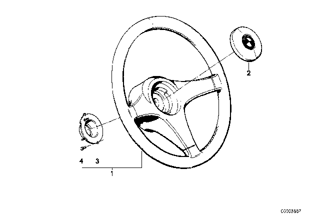 1984 BMW 633CSi Sports Steering Wheel Diagram 3