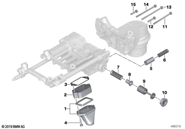 2010 BMW X5 Lubrication System, Oil Pump, Single Parts Diagram