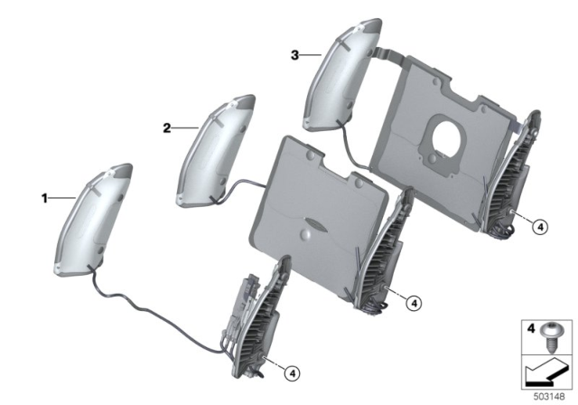 2020 BMW X3 M Front Seat Convenience Functions Diagram