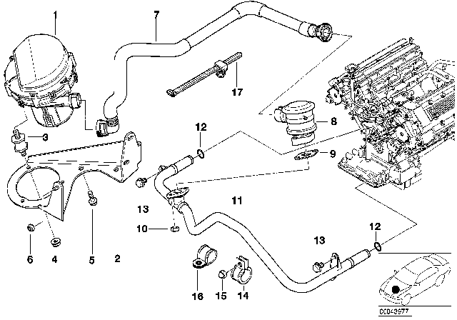 2002 BMW Z8 Air Pump Diagram for 11721433900