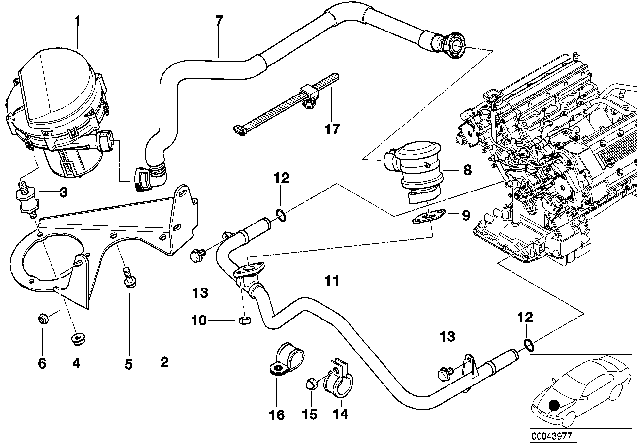 2002 BMW Z8 Pressure Hose Assy Diagram for 11721407777