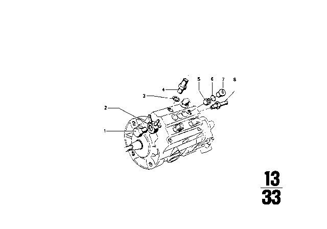 1971 BMW 2002tii Connector Diagram for 13511256711