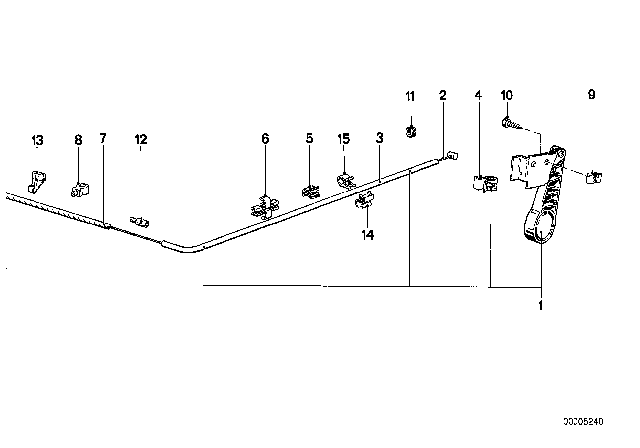 1986 BMW 535i Engine Hood Mechanism Diagram