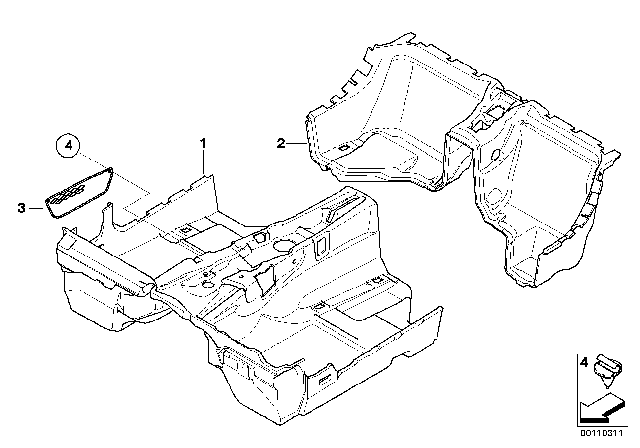 2005 BMW Z4 Floor Trim, Front Diagram for 51477055680