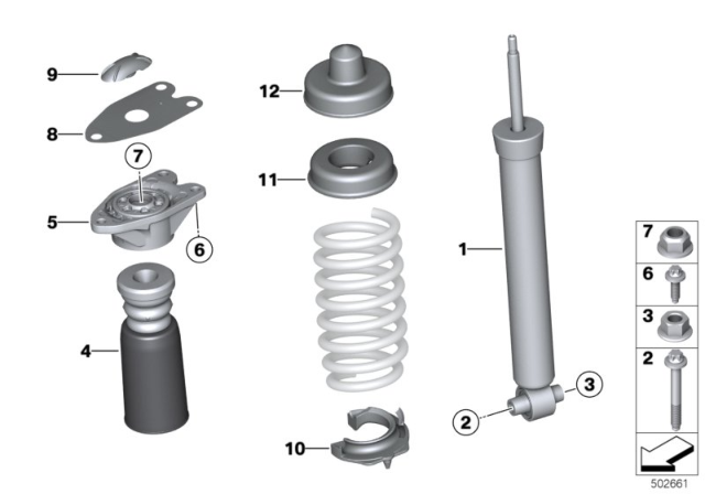 2015 BMW 328i Single Components For Rear Spring Strut Diagram