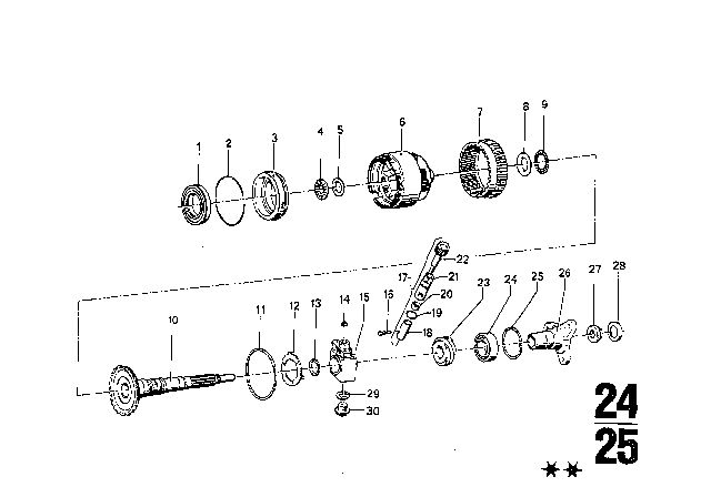 1974 BMW 3.0S Planet Wheel Set / Output (Bw 65) Diagram