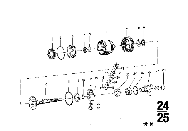 1974 BMW 3.0S Securing Plate Diagram for 24101203526